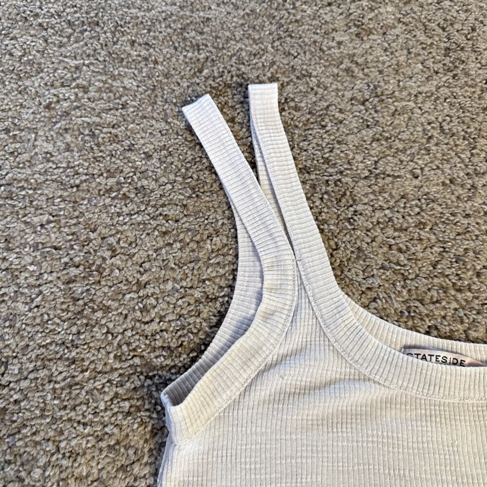 Stateside Gray Beige Split Sleeve Basic Tank Scoo… - image 3